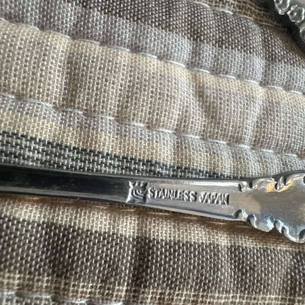 Vtg Stanley Roberts Japanese Stainless Steel Floral Flatware